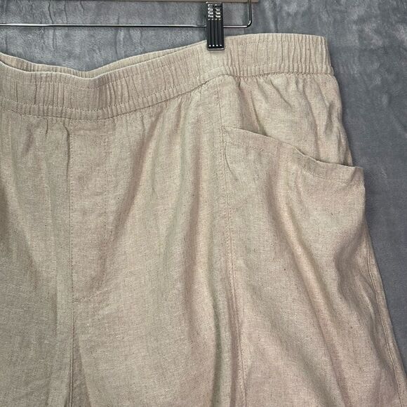 Old Navy Beige Linen Blend Drawstring Shorts Size 3X - Picture 2 of 9